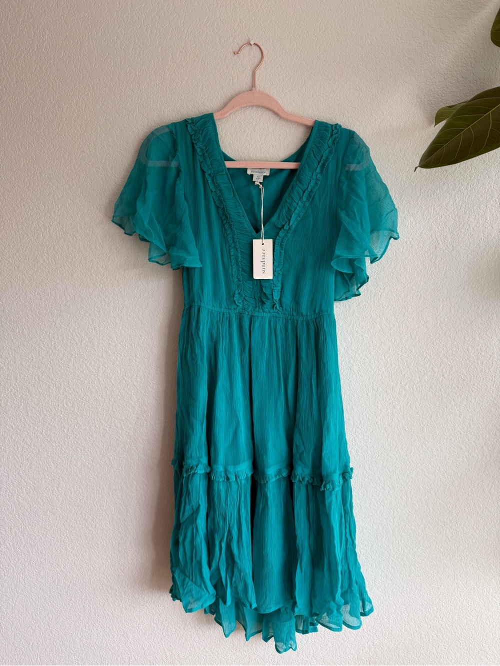Teal Ruffled Midi Dress - Sundance